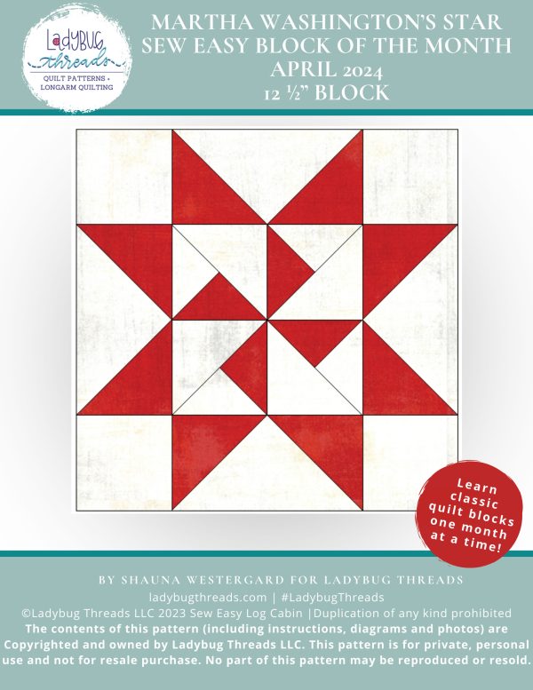 April 2024 – Martha Washington’s Star – Sew Easy Block of the Month ...